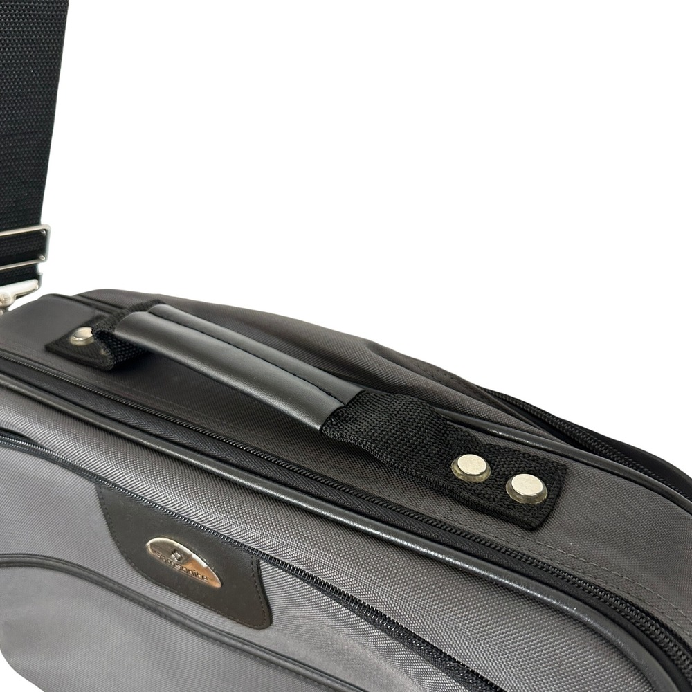 Samsonite Messenger Bag Charcoal Gray Professional Briefcase Travel Bag - Picture 3 of 11